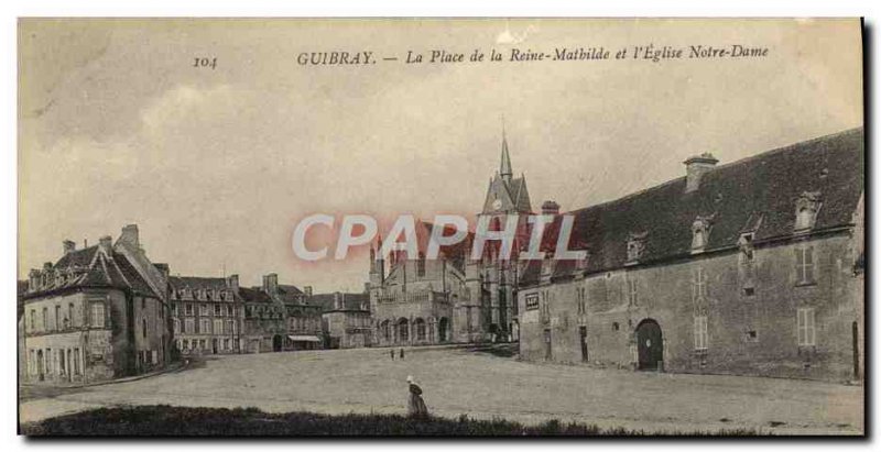 Old Postcard Guibray Place of Queen Mathilde and L & # 39Eglise Notre Dame