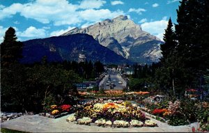 Canada Canadian Rockies Alpine Gardens Banff Avenue and Cascade Mountain