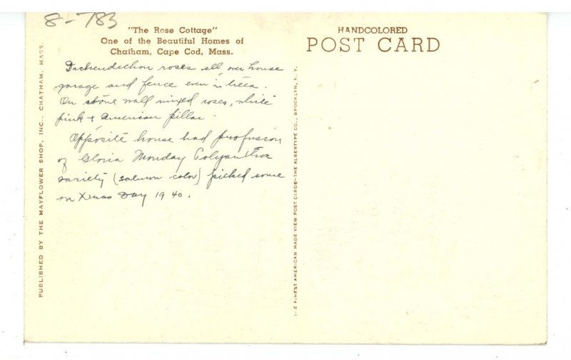 MA - Cape Cod, Chatham. The Rose Cottage