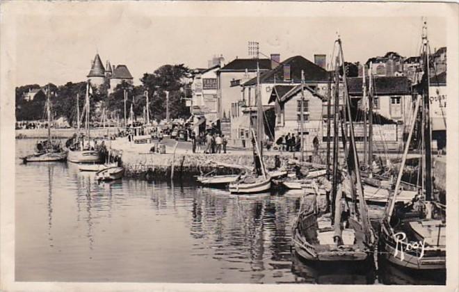 France Pornic Le Port et le Quai vers le Chateau 1948 Photo