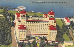 PALM BEACH, Florida~FL   BILTMORE HOTEL~Bird's Eye View   1950 Linen Postcard