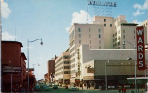 Phoenix Arizona West on Adams Street Hotel Adams Wards c1957 Postcard H13