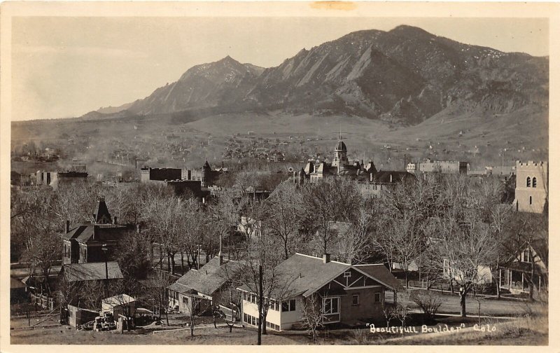 DR1/ Boulder Colorado RPPC Postcard c1920s Birdseye View