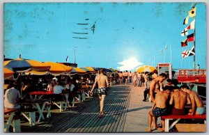 Vtg Galveston Texas TX On The Boardwalk At Stewart Beach Postcard