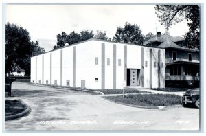 c1940's Masonic Temple Car Scene Street Sibley Iowa IA RPPC Photo Postcard