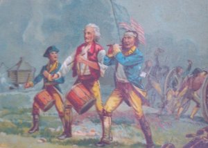 1800s Kirk Chicago Soap Patriotic Native American Battle War US Flag Trade Card