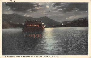Lake Junaluska North Carolina Passenger Boat Night Time Antique Postcard K76648