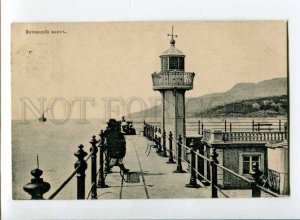 299593 RUSSIA  Yalta LIGHTHOUSE Vintage Nikolich RPPC to Riga