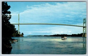 Thousand Islands International Bridge, Ontario, Canada, Vintage Chrome Postcard