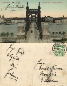 hungary, BUDAPEST, Erzsébet Hid, Elizabeth Bridge (1911) Postcard