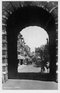 Leiden Netherlands Morspoort Street Scene Real Photo Antique Postcard J80278