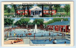 PARKERSBURG, WV West Virginia ~ City Park SWIMMING POOL  Wood County Postcard