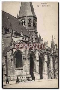 Old Postcard Poissy Notre Dame Church Children