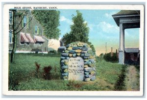 c1920 Mile Stone House Danbury Connecticut CT Vintage Antique Unposted Postcard