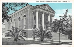 Crowley Louisiana First Methodist Episcopal Church Vintage Postcard AA48761