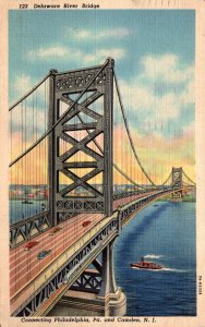 New Jersey Camden Delaware River Bridge 1939 Curteich