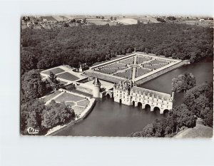 Postcard Vue aérienne, Le Château, Chenonceaux, France