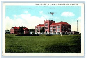 1932 Voorhees Hall And Dormitory Huron College Huron South Dakota SD Postcard