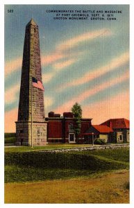 Postcard MONUMENT SCENE Groton Connecticut CT AP8594