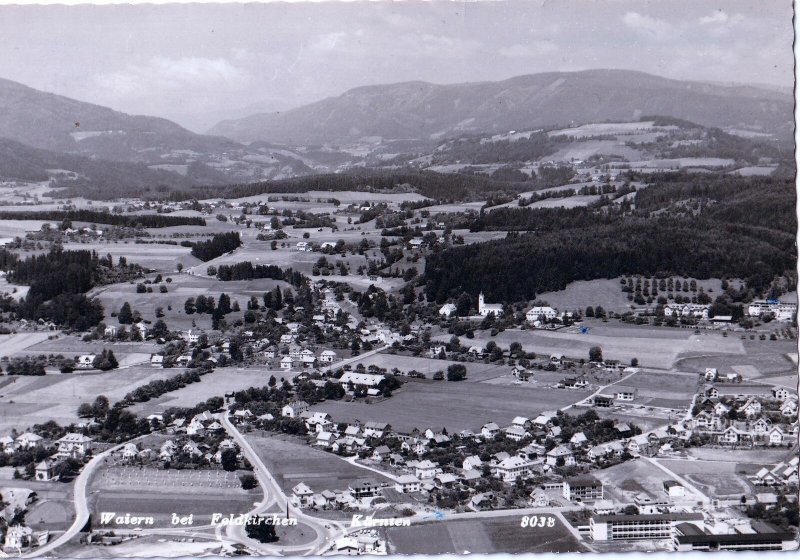 VINTAGE POSTCARD AUSTRIAN COUNTRYSIDE B/W REAL PICTURE POSTCARD