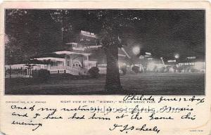 Night View of Midway Willow Grove Park, Pennsylvania, PA, USA Postal Used Unk...