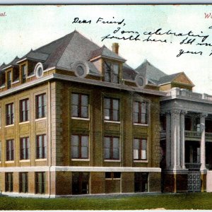 c1900s UDB Waterloo, IA City Presbyterian Hospital Litho Photo Postcard Vtg A61