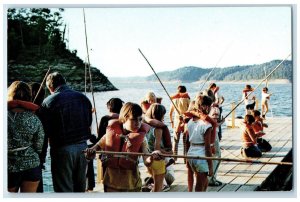 c1960 Lake Cumberland 4-H Camp Fishing From Boat Dock Jabez Kentucky KY Postcard