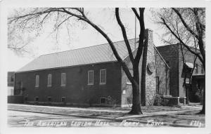 Perry Iowa~American Legion Hall~Logo on Stone Chimney~1960 Real Photo Postcard