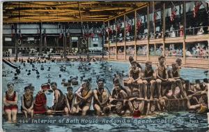 REDONDO BEACH, CA  California   INTERIOR of BATH HOUSE  N  c1910s     Postcard