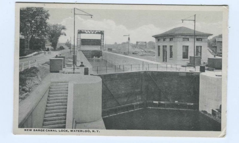 Postcard New Barge Canal Lock Waterlook NY