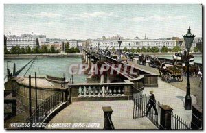 Great Britain London london Old Postcard Waterloo Bridge and Somerset House