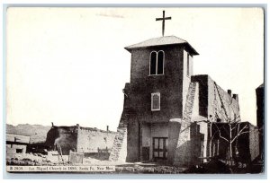 c1940's San Miguel Church In 1890 Building Cross Santa Fe New Mexico NM Postcard