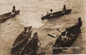 RP: SINGAPORE, 1928; Malay Boys diving for coins
