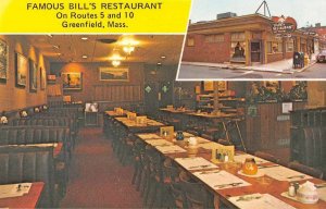 Greenfield Massachusetts Famous Bill's Restaurant Jukebox Postcard JE359793