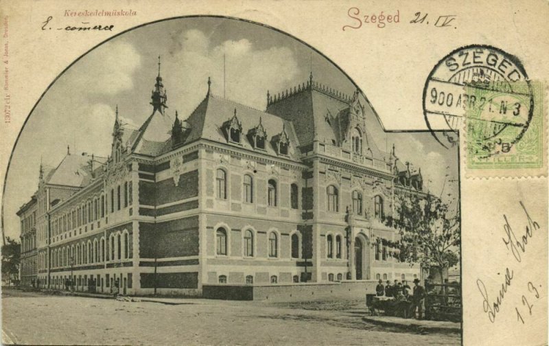 hungary, SZEGED, Kereskedelmüskola, Commercial School (1900) Postcard 