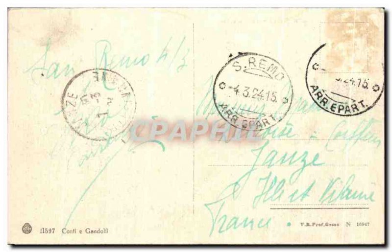 Postcard Old San Remo Citta Vecchia Boat