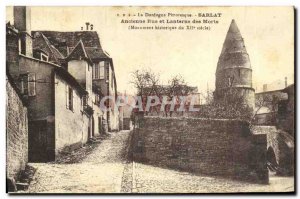 Old Postcard Sarlat Old Street and Dead Lantern