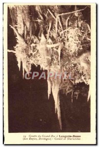 Old Postcard Laugerie Lower Cave of the Big Rock Reef and stalactites Les Eyz...