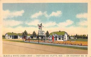 North Platte Nebraska Black and White Cabin Camp linen antique pc Y12968