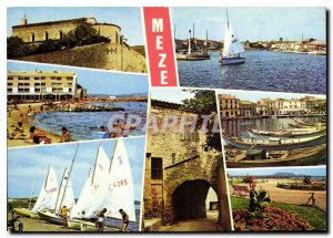 Postcard Modern Meze on the basin of Thau Herault Glance the seaside resort Boat