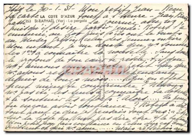 Modern Postcard St Raphael The pergola