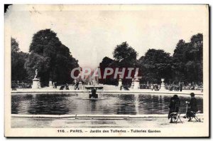 Old Postcard Paris Jardin Des Tulleries