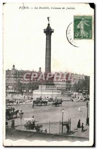 Old Postcard Paris Bastille The column of July