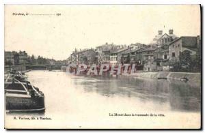 Old Postcard Verdun Meuse in the cross of the City