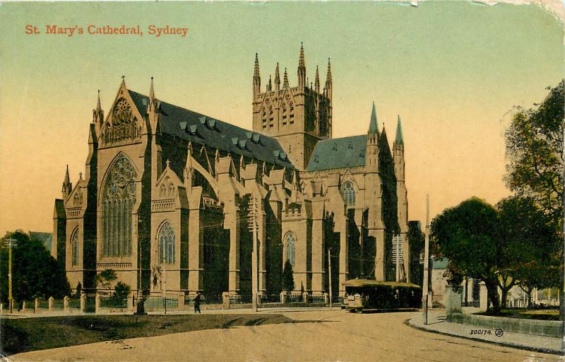 Vintage Postcard St. Mary's Cathedral Sydney Australia