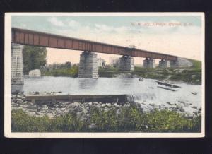 HURON SOUTH DAKOTA NORTHWESTERN RAILROAD BRIDGE ANTIQUE VINTAGE POSTCARD