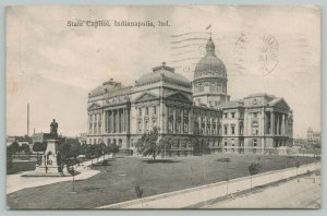 Indianapolis Indiana~State Capitol Building~1910s Postcard