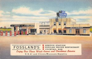 Kenosha Wisconsin Fosslands Restaurant Cocktail Bar Service Station PC AA56739