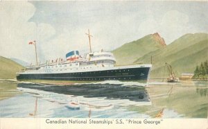 Canadian National Steamship SS Prince George 1930s Postcard 22-7948