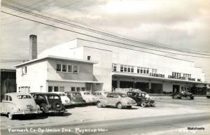 1940s PUYALLUP WASHINGTON Farmers Co Op Union Inc RPPC postcard 10188 Autos